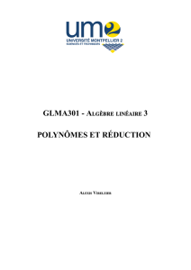 GLMA301 - Alg`ebre lin´eaire 3 POLYNÔMES ET RÉDUCTION