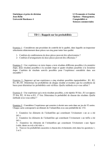 TD 1 : Rappels sur les probabilités