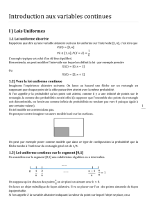 Introduction aux variables continues