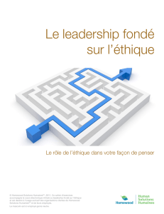 Le leadership fondé sur l`éthique