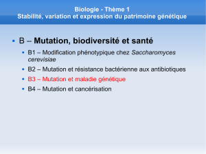 B – Mutation, biodiversité et santé