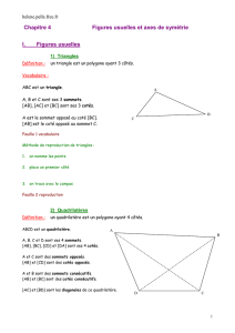 Chapitre 4 Figures usuelles et axes de symétrie I