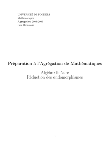 Préparation à l`Agrégation de Mathématiques Algèbre linéaire