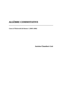 ALGÈBRE COMMUTATIVE