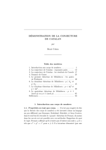 DÉMONSTRATION DE LA CONJECTURE DE CATALAN par Henri