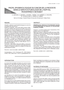 profil epidemiologique du cancer de la prostate dans le service d