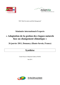 « Adaptation de la gestion des risques naturels face au changement