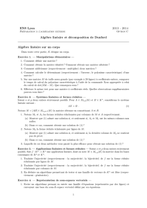 ENS Lyon 2013 - 2014 Algèbre linéaire et décomposition de