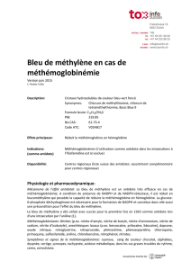 Bleu de méthylène en cas de méthémoglobinémie