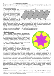 Parallélogrammes particuliers 1) Parkings de rectangles 2) Étoiles