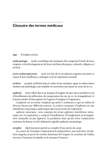 Glossaire des termes médicaux