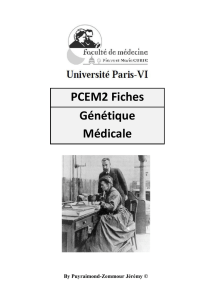 PCEM2 Fiches Génétique Médicale