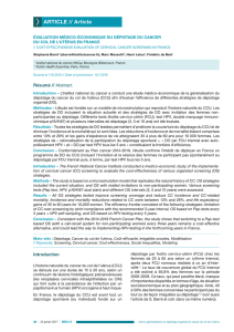 Évaluation médico-économique du dépistage du cancer du col de l
