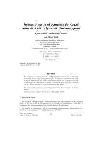 Formes d`inertie et complexe de Koszul associés
