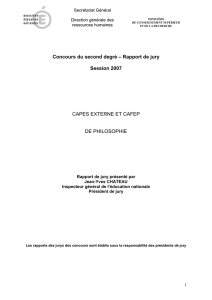 CAPES externe 2007 - La philosophie dans l`Académie de Créteil