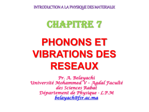phonons et vibrations des reseaux