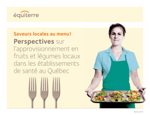 Perspectives sur l`approvisionnement en fruits et