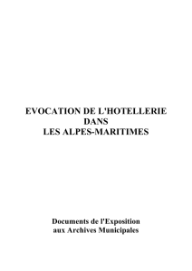 evocation de l`hotellerie dans les alpes-maritimes