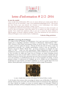 lettre d`information # 2/2 -2016 - Association des amis du Château