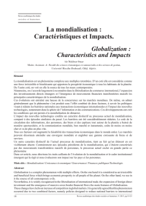 La mondialisation : Caractéristiques et Impacts. Globalization