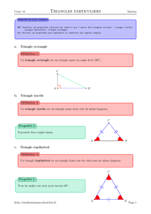 Triangles particuliers