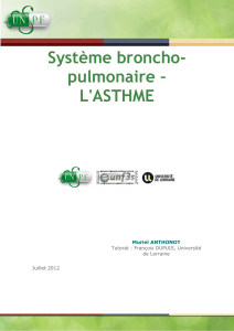 Système broncho-pulmonaire – L`ASTHME - Serveur UNT-ORI