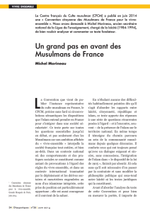 Un grand pas en avant des Musulmans de France