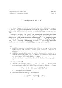 Convergence en loi, TCL.