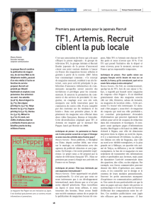 TF1, Artemis, Recruit ciblent la pub locale - WAN-IFRA