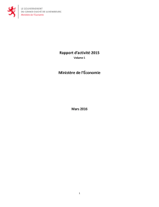 Rapport d`activité 2015 Ministère de l`Économie