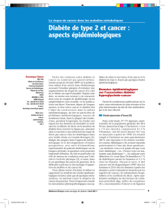 Diabète de type 2 et cancer - Médecine Clinique endocrinologie