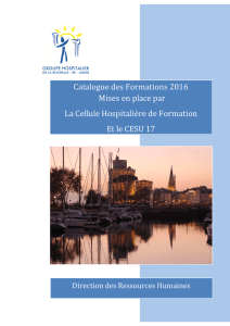 Catalogue Formations Cellule Hospitalière de Formation 2016