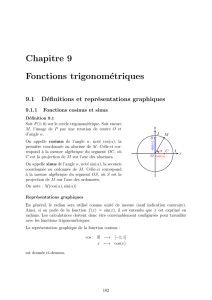 Chapitre 9 Fonctions trigonométriques
