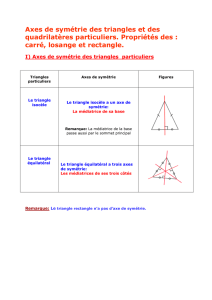 6e - Axes de symétrie des triangles et des quadrilatères particuliers