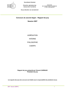 Rapport 2007 - La philosophie dans l`Académie de Créteil