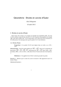 Géométrie - Droite et cercle d`Euler