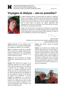 Voyages et dialyse – est-ce possible?