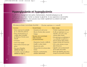 Hyperglycémie Hyperglycémie et hypoglycémie