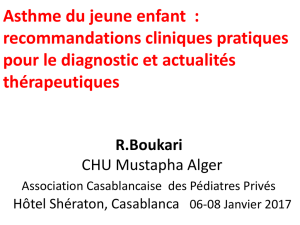 Asthme du jeune enfant - Association Casablancaise Des Pédiatres