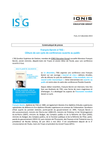 François Baroin à l`ISG : Clôture de son cycle de conférences