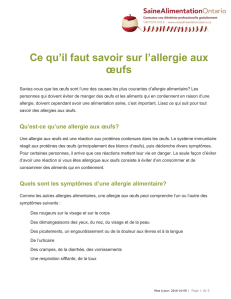 Ce qu`il faut savoir sur l`allergie aux œufs