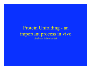 Protein Unfolding - an important process in vivo
