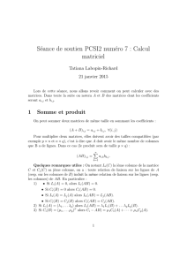 Séance de soutien PCSI2 numéro 7 : Calcul matriciel