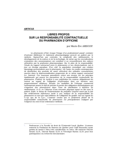 LIBRES PROPOS SUR LA RESPONSABILITÉ CONTRACTUELLE