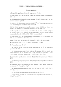 FICHE 7 d`EXERCICES d`ALG`EBRE 5 Groupe quotient. I