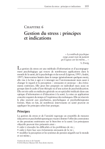 Gestion du stress : principes et indications