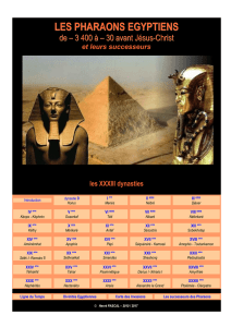 Chronologie des Pharaons Egyptiens