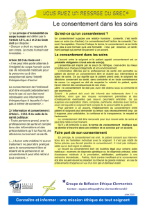 Le consentement dans les soins