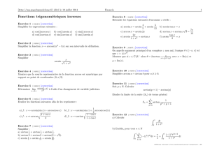 Fonctions trigonométriques inverses