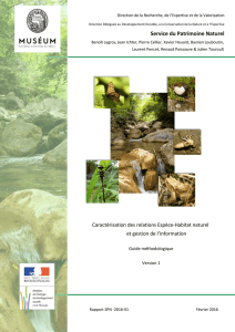 Caractérisation des relations Espèce-Habitat naturel et gestion de l